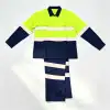 Spring and autumn pure cotton long-sleeved work clothes set, men's anti-scald welder's clothes, sweat-absorbing and breathable labor protection clothes, cross-border pure cotton reflective shirt work clothes set customization, construction site, oil and mine safety labor protection clothes and workwear Specification image